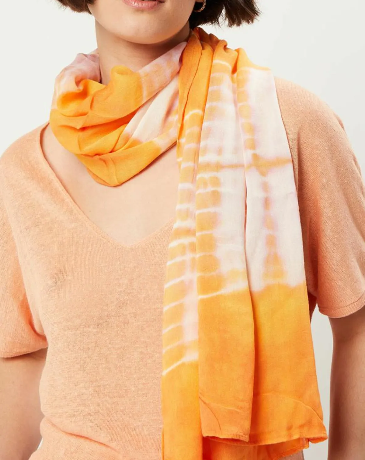 Caroll Echarpes, Foulards|Foulard Livia tie and dye orange - 184x74 cm