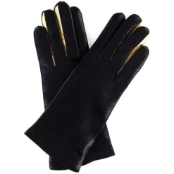 Maison Fabre Gants, Moufles|Gants en Cuir d'Agneau doublure Laine Heritage Valois bleu nuit