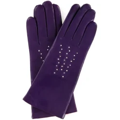 Maison Fabre Gants, Moufles|Gants en Cuir d'Agneau doublure Laine Theresa violets