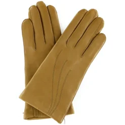 Maison Fabre Gants, Moufles|Gants en Cuir d'Agneau doublure Laine Waves chameau clair