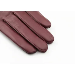 Maison Fabre Gants, Moufles|Gants en Cuir d'Agneau doublés Polaire Valois vin