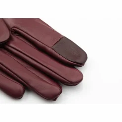 Maison Fabre Gants, Moufles|Gants en Cuir d'Agneau doublés Polaire Valois vin