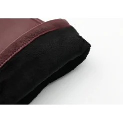 Maison Fabre Gants, Moufles|Gants en Cuir d'Agneau doublés Polaire Valois vin