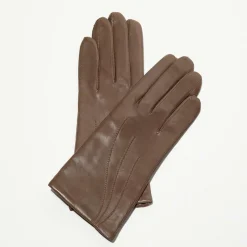 Maison Fabre Gants, Moufles|Gants en Cuir d'Agneau Waves taupe foncé