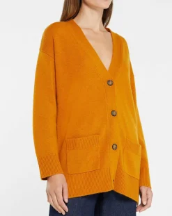 Galeries Lafayette Gilets Et Cardigans|Gilet 100% Cachemire Dira orange