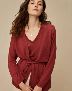 Harris Wilson Gilets Et Cardigans|Gilet 100% Lin Therence terracotta