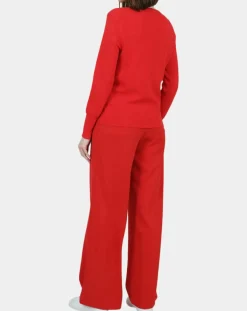 Molly Bracken Gilets Et Cardigans|Gilet uni boutonnée rouge