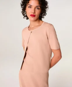 Rodier Gilets Et Cardigans|Gilet Allison col rond rose poudre