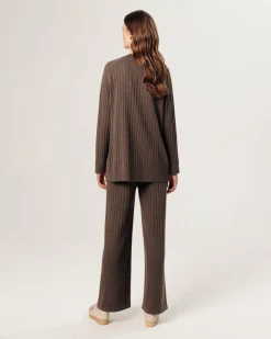 Rodier Gilets Et Cardigans|Gilet Anjelica en côtes marron havane