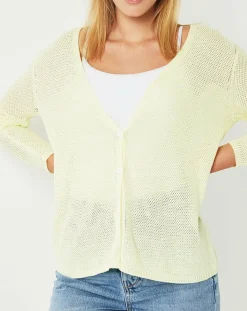 Cuisse de Grenouille Gilets Et Cardigans|Gilet Casta jaune