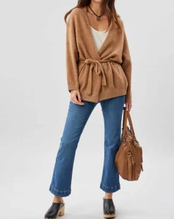 Lauren Vidal Gilets Et Cardigans|Gilet ceinturé Ciara santal