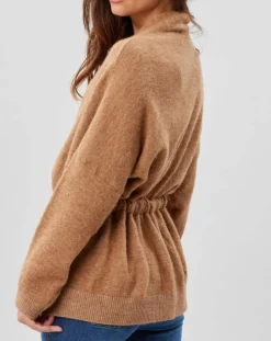 Lauren Vidal Gilets Et Cardigans|Gilet ceinturé Ciara santal