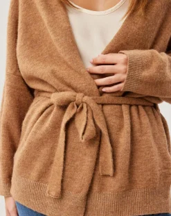 Lauren Vidal Gilets Et Cardigans|Gilet ceinturé Ciara santal