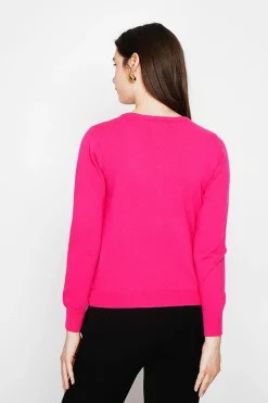 C&Jo Gilets Et Cardigans|Gilet col ras du cou fushia