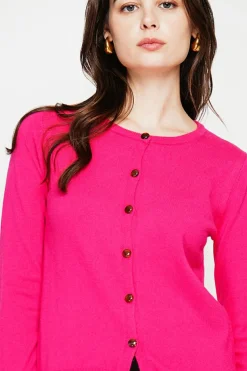 C&Jo Gilets Et Cardigans|Gilet col ras du cou fushia