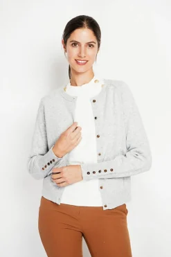 Assuili Gilets Et Cardigans|Gilet col ras du cou givre