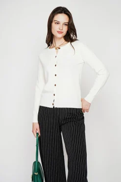 C&Jo Gilets Et Cardigans|Gilet col ras du cou naturel