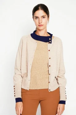 Assuili Gilets Et Cardigans|Gilet col ras du cou nougat