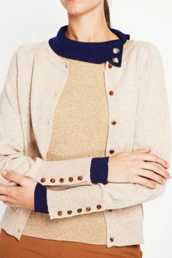 Assuili Gilets Et Cardigans|Gilet col ras du cou nougat