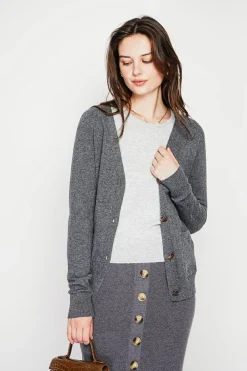 C&Jo Gilets Et Cardigans|Gilet col v boutonné loup