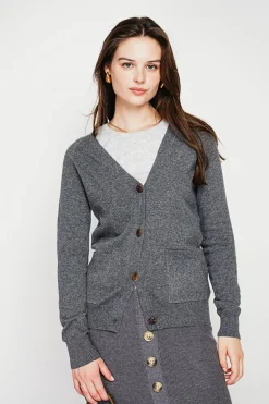 C&Jo Gilets Et Cardigans|Gilet col v boutonné loup