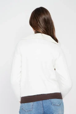 C&Jo Gilets Et Cardigans|Gilet double col naturel