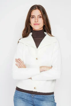 C&Jo Gilets Et Cardigans|Gilet double col naturel