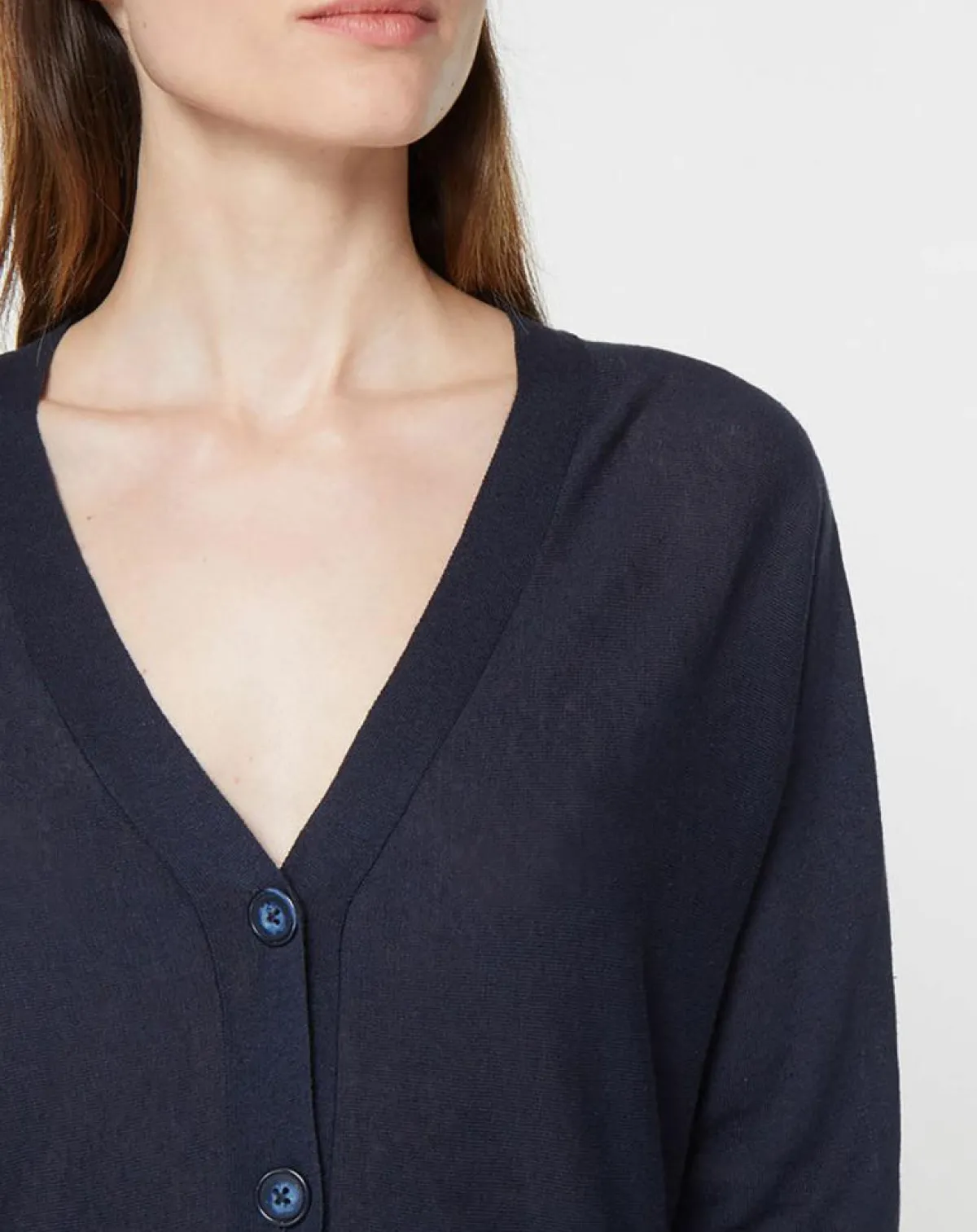 Jodhpur Gilets Et Cardigans|Gilet droit en Lin & Coton Mimosa bleu marine