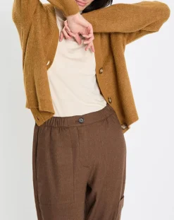 Marc O'Polo Gilets Et Cardigans|Gilet en Alpaga & Laine mélangés 3 Boutons kaki marron