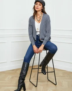 Fleur de cachemire Gilets Et Cardigans|Gilet en Cachemire mélangé Laura gris