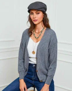 Fleur de cachemire Gilets Et Cardigans|Gilet en Cachemire mélangé Laura gris