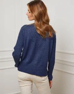 Fleur de cachemire Gilets Et Cardigans|Gilet en Cachemire mélangé Stephanie marine