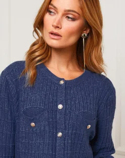 Fleur de cachemire Gilets Et Cardigans|Gilet en Cachemire mélangé Stephanie marine