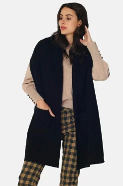 Assuili Gilets Et Cardigans|Gilet en Cachemire mélangé grand col noir