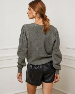 Fleur de cachemire Gilets Et Cardigans|Gilet en Cachemire mélangé Liv kaki