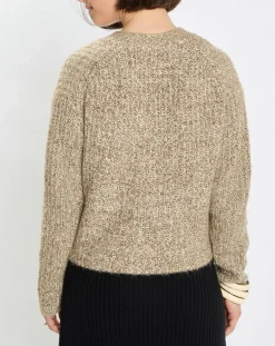 Marc O'Polo Gilets Et Cardigans|Gilet en Coton, Laine & Alpaga mélangés grosse maille chiné marron