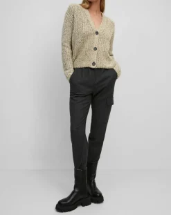 Marc O'Polo Gilets Et Cardigans|Gilet en Coton, Laine & Alpaga mélangés grosse maille chiné marron