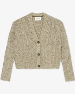 Marc O'Polo Gilets Et Cardigans|Gilet en Coton, Laine & Alpaga mélangés grosse maille chiné marron