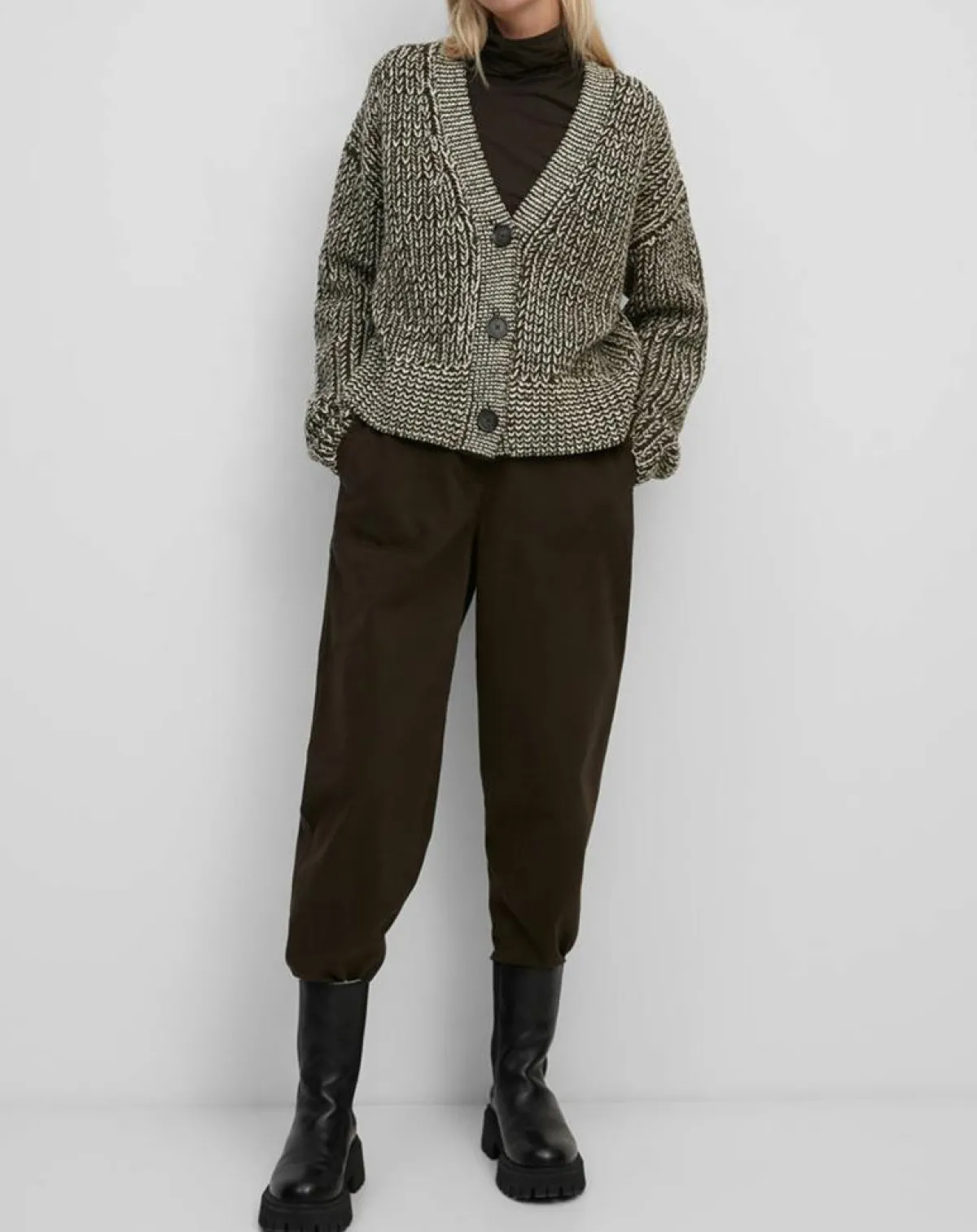 Marc O'Polo Gilets Et Cardigans|Gilet en Laine mélangée grosse maille marron/écru