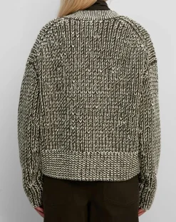 Marc O'Polo Gilets Et Cardigans|Gilet en Laine mélangée grosse maille marron/écru