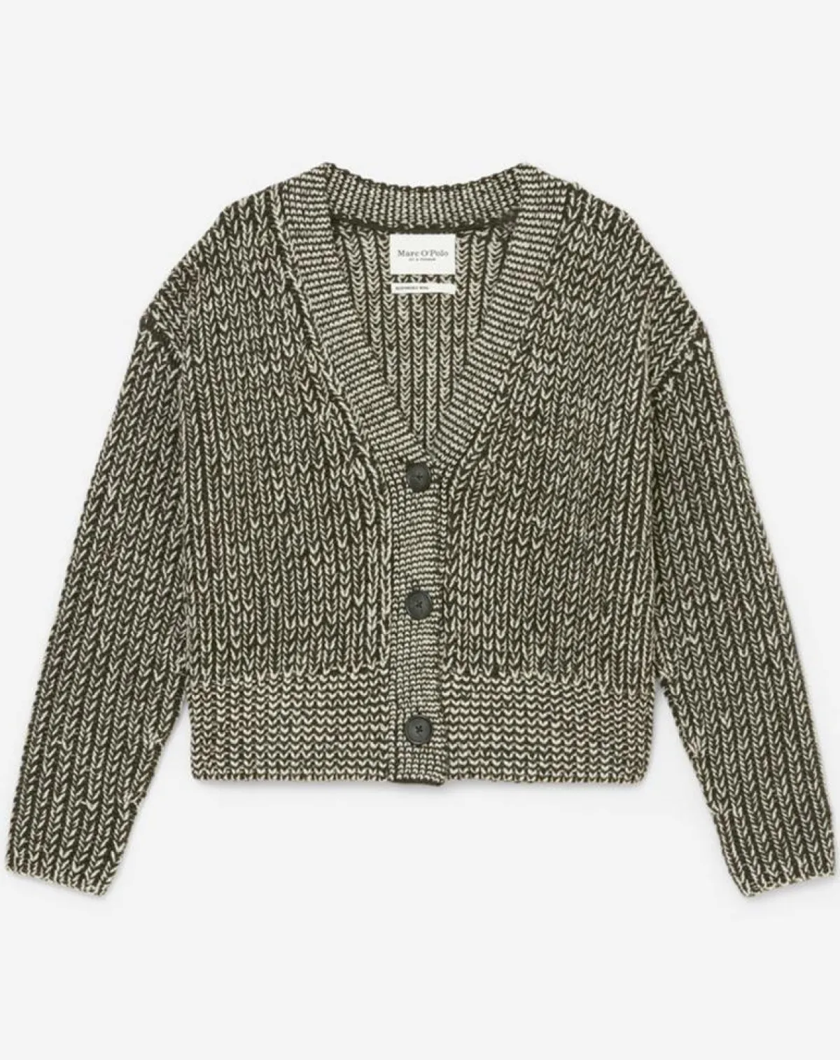 Marc O'Polo Gilets Et Cardigans|Gilet en Laine mélangée grosse maille marron/écru