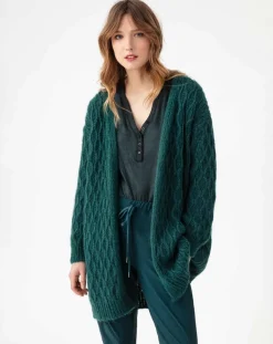 Indies Gilets Et Cardigans|Gilet en Mohair mélangé Aster emeraude