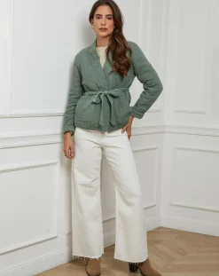 L'Armoire de Suzette Gilets Et Cardigans|Gilet Flore kaki