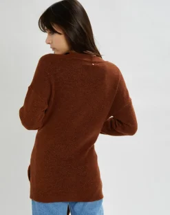 Stella Forest Gilets Et Cardigans|Gilet Hannae en Maille mélangée brique