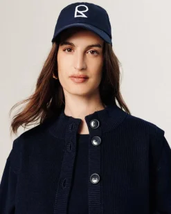 Rodier Gilets Et Cardigans|Gilet Kylie manches courtes col montant bleu nuit