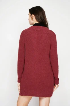 C&Jo Gilets Et Cardigans|Gilet long à col châle bordeaux