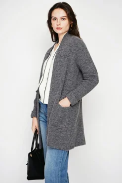 C&Jo Gilets Et Cardigans|Gilet long à col châle loup