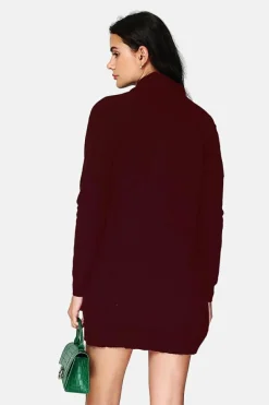 Assuili Gilets Et Cardigans|Gilet long en Cachemire mélangé col châle bordeaux