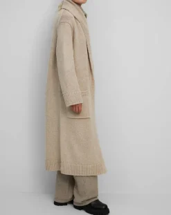 Marc O'Polo Gilets Et Cardigans|Gilet long en Laine vierge mélangée beige moyen