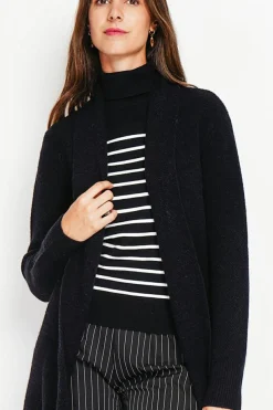 Assuili Gilets Et Cardigans|Gilet long fantaisie noir